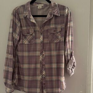 Passport Plaid Button Down Shirt – Large – NWT